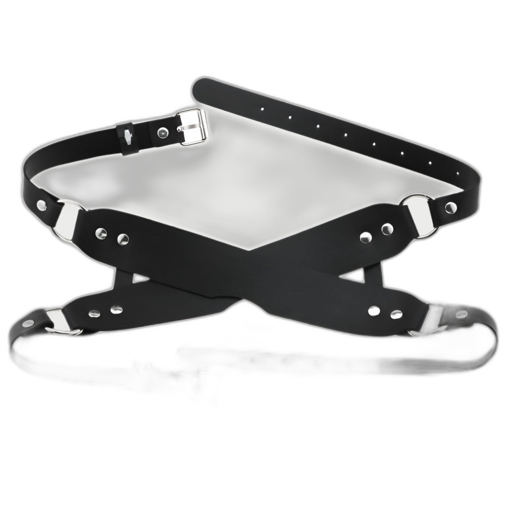 Leather Double Strap Eye Mask Blindfold