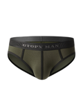 Men’s Spliced Lines U Convex Pouch Cotton Briefs