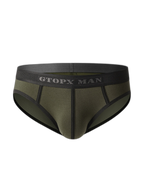 Men’s Spliced Lines U Convex Pouch Cotton Briefs
