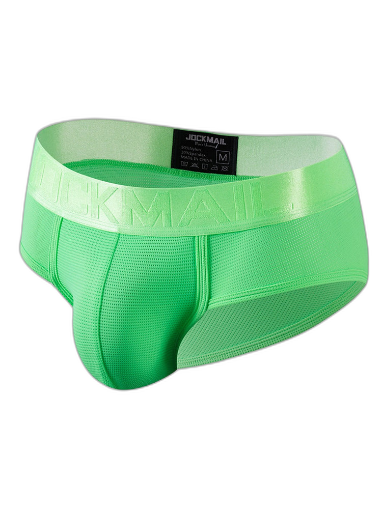 Men's Solid Color Mesh Breathable Sports Fitness Briefs