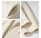 Double Breasted White Wool Coat For Women Autumn And Winter Double-sided Medium To Long Style