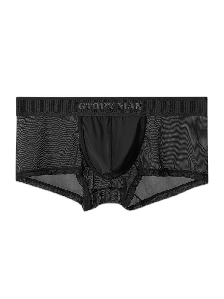 2-Pack Men's Breathable Mesh Ice Silk U-convex Low Waist Boxer Briefs