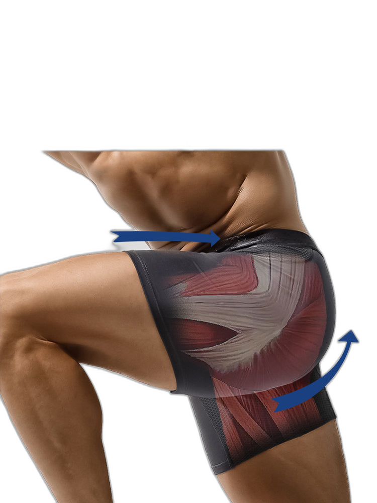 Men's Long Anti-Chafing Athletic Boxer Briefs