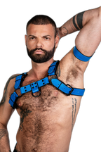ruff GEAR Bold Leather Bulldog Harness Blue
