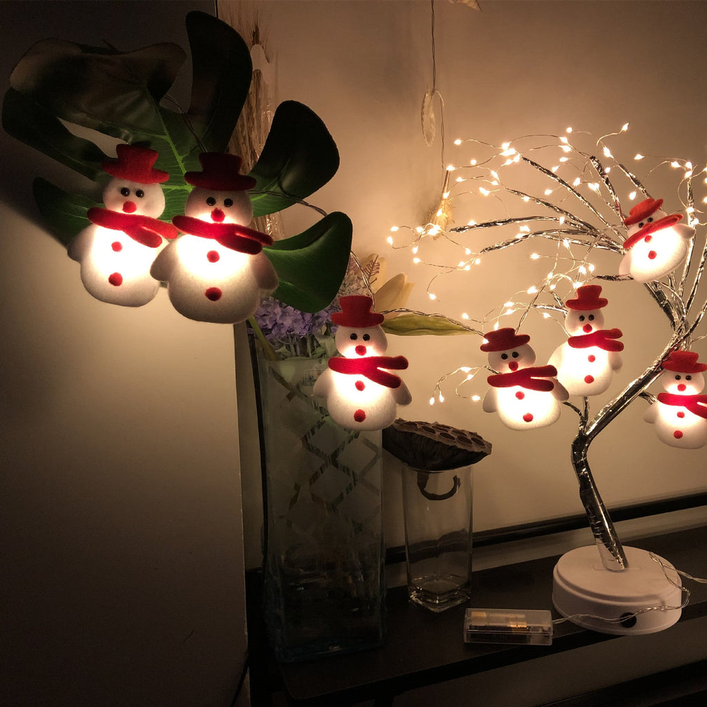 Christmas Plush Snowman Light String Christmas Tree Pendant LED Holiday Party Decoration Lantern