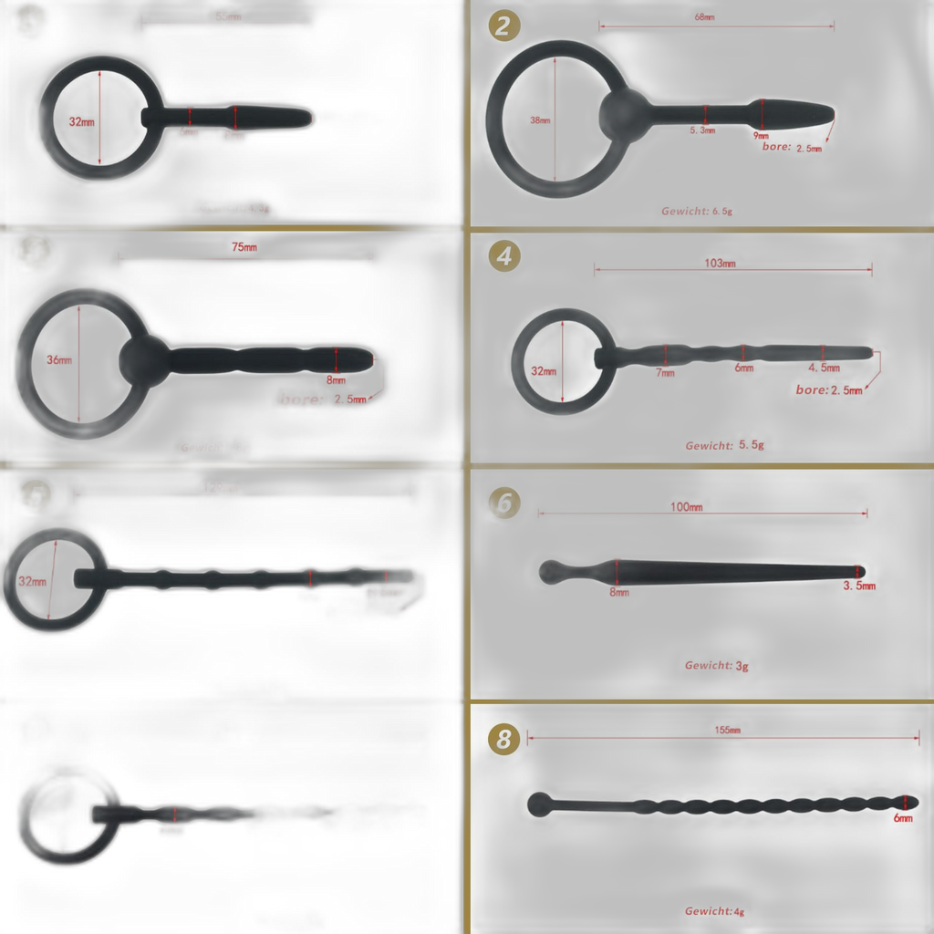 Penis Plug Sounding Kit - 8 Pcs