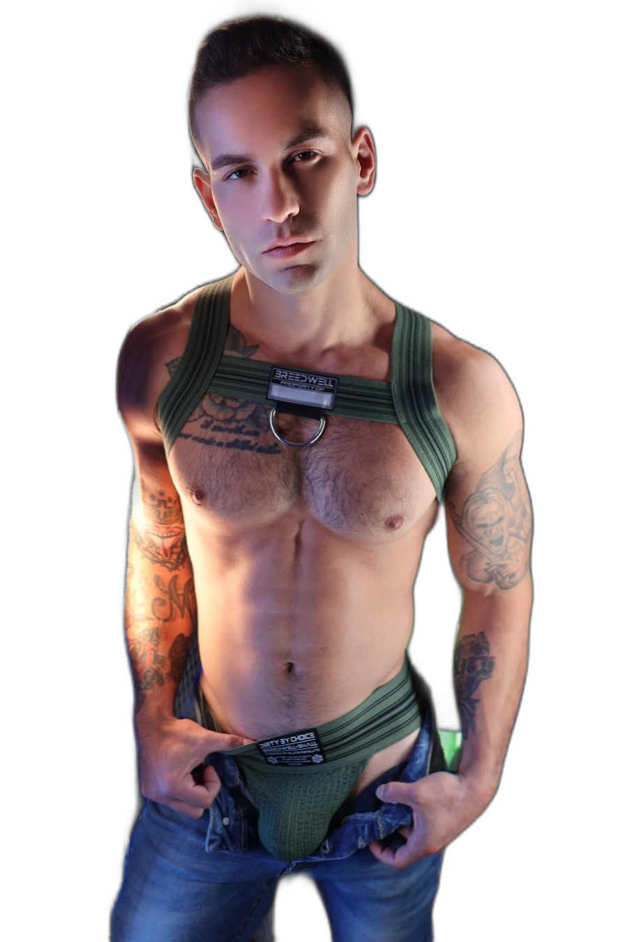 Breedwell Cumdump Bulldog Harness Army Green