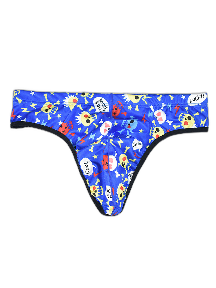3 Pack Men's Skull Print Thong - Edgy & Sexy
