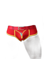 Zipper Belt Printed Cotton Pouch Briefs