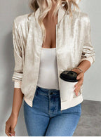 Thin Coat With Zip Slim Fit Slimming Casual Jacket Top