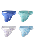 4-pack Men's Supportive Fit Lightweight & Airy Breathable Thong & Strings