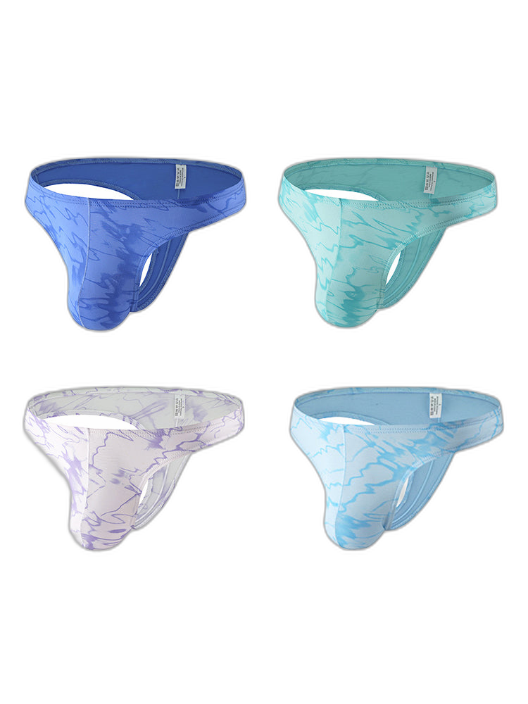 4-pack Men's Supportive Fit Lightweight & Airy Breathable Thong & Strings