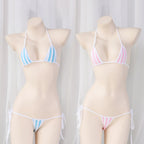 Striped Lace-up Women's Casual Set
