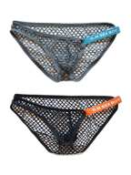 2 Pack Men's Low Waist Sexy Mesh Breathable Sports Transparent Briefs