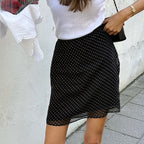 Polka Dot Slim-fit Mini Skirt