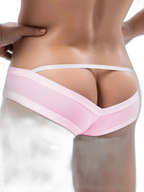 2 Pack Men's Low Rise Back Hollow 3D U-convex Large Pouch T-Back Briefs