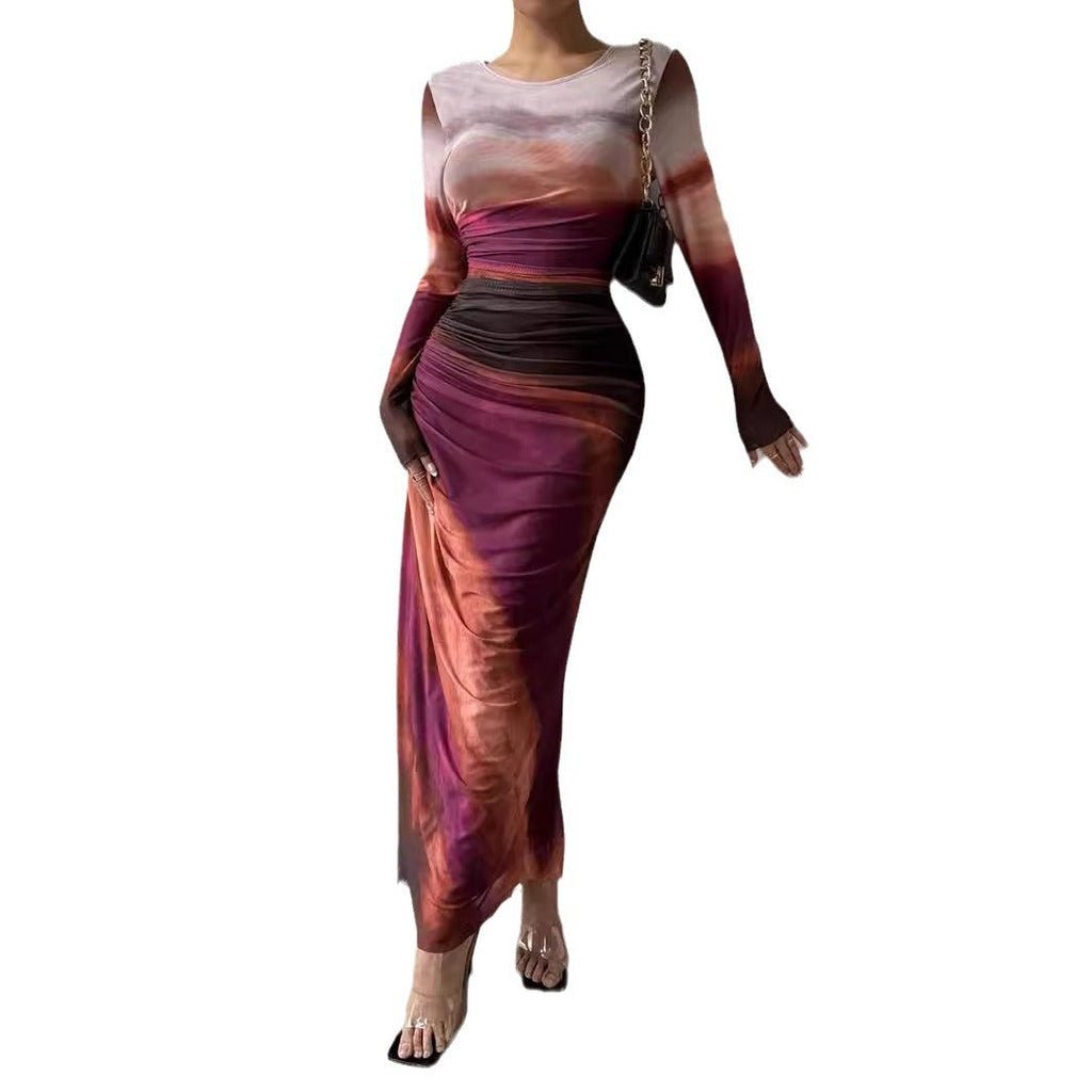 Women's Color-Block Dye-Effect Dress