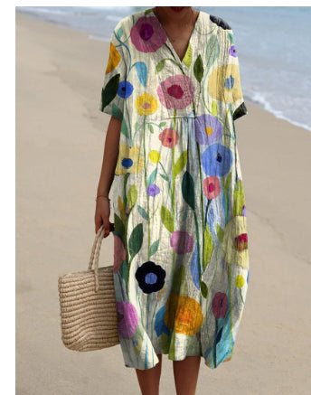 Women's Comfortable Loose Printed Long Dress