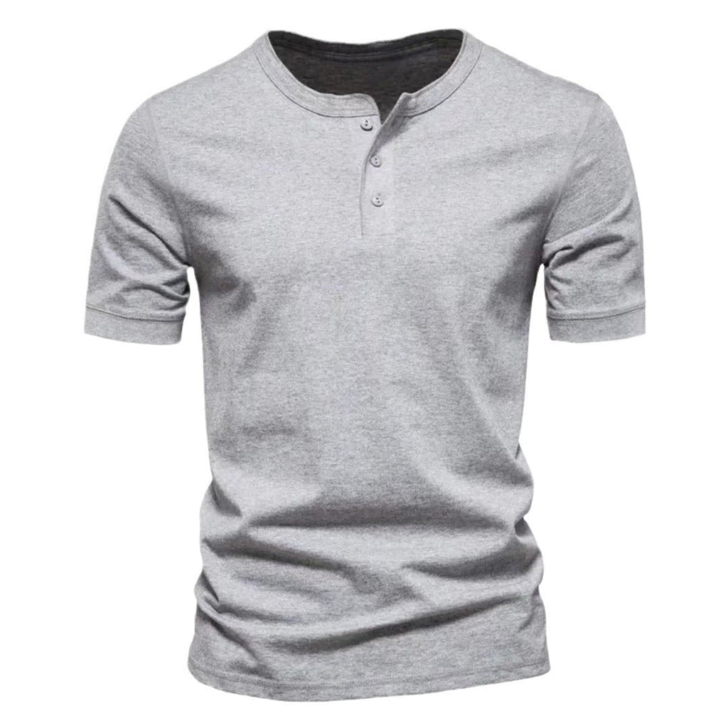 Mens Casual Crew-Neck Short-Sleeve Solid-Color T-Shirt