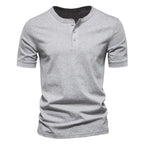 Mens Casual Crew-Neck Short-Sleeve Solid-Color T-Shirt