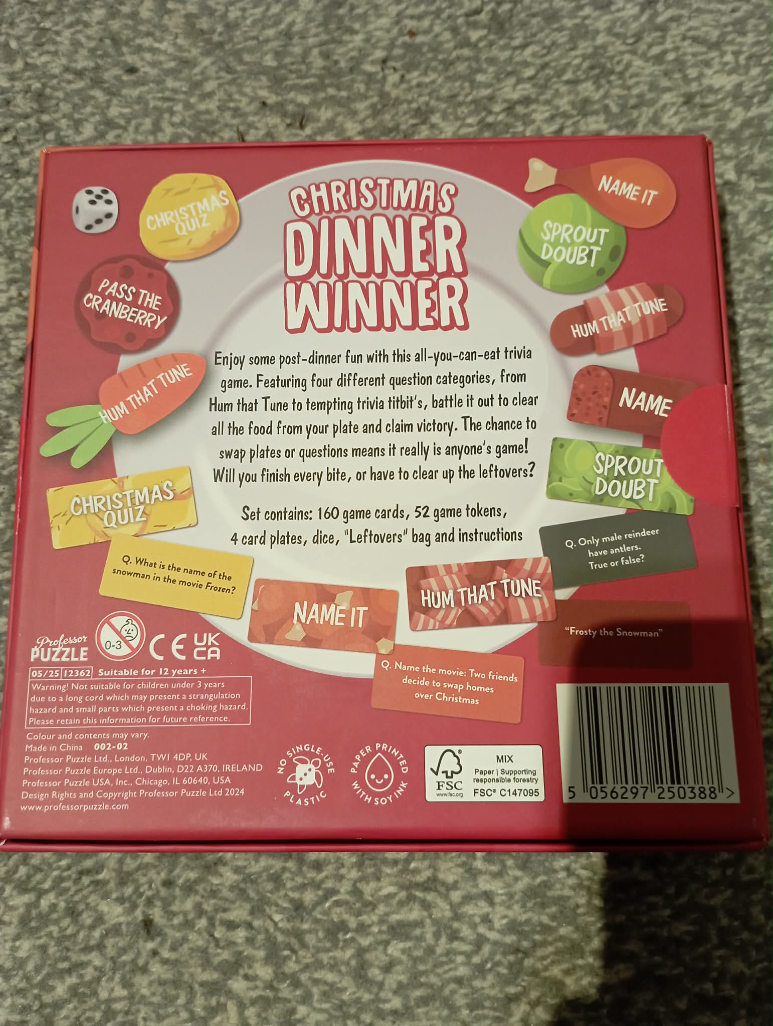 CHRISTMAS DINNER WINNER GAME 3-4 players (age 12+)