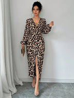 Women's Casual Loose Simple Leopard-Print Dress