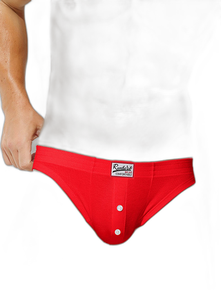 2 Pack Men's Premium Comfortable Fabric Low-Rise U-Shaped Button Fly Briefs