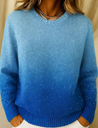 Pattern Element 3D Digital Printing Loose Casual Raglan Sweater