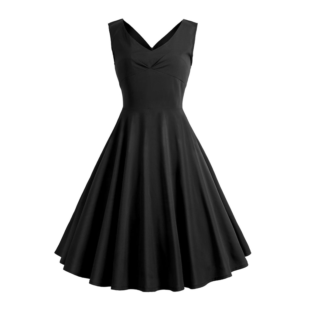Retro Printed Maxi Sleeveless Dress Women