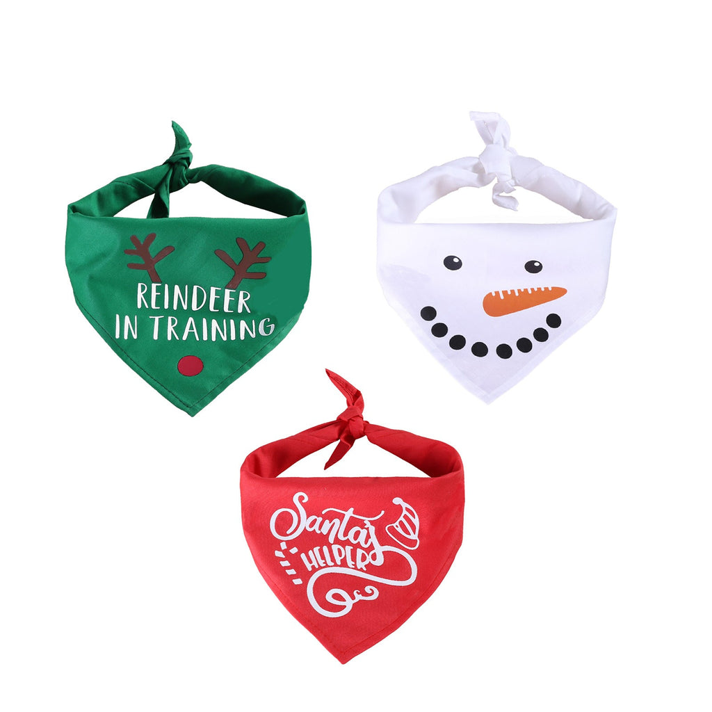 New Christmas Saliva Towel Dog Holiday Headscarf