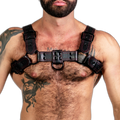 ruff GEAR RAW  Leather Bulldog Harness Black Red