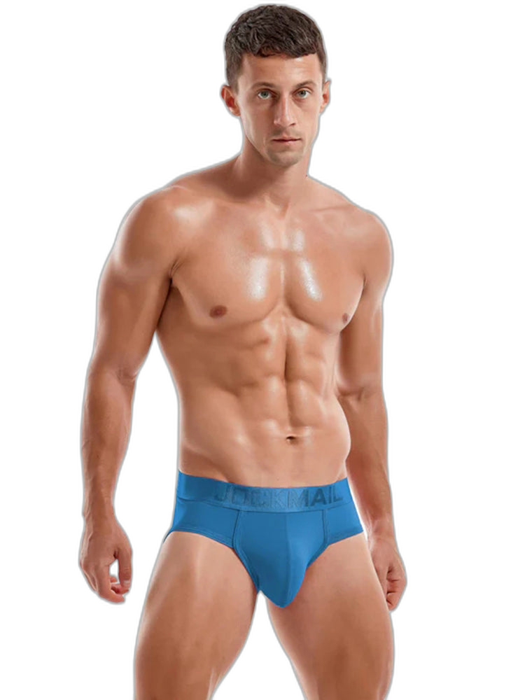 Men's Solid Color Mesh Breathable Sports Fitness Briefs