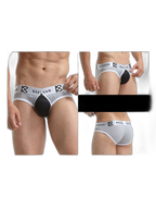 2 Pack Men's Sexy Mesh Front Opening Sponge Coaster Briefs