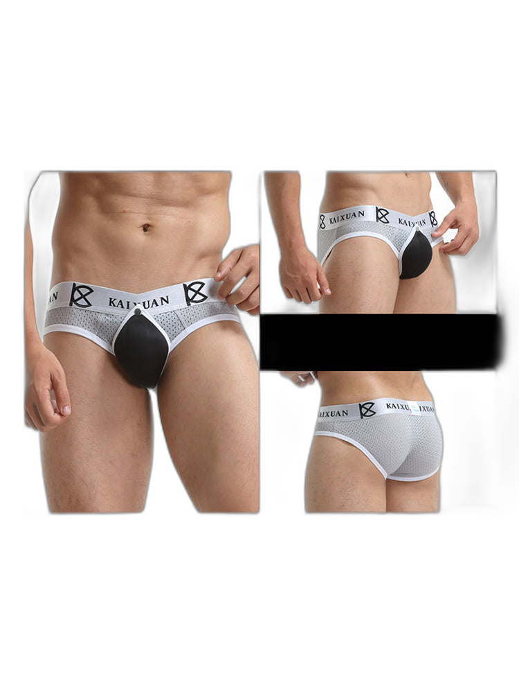 2 Pack Men's Sexy Mesh Front Opening Sponge Coaster Briefs