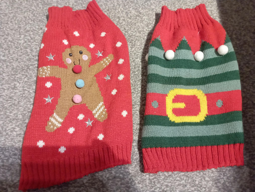 CAT FUN Two CHRISTMAS JUMPERS Small