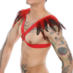 Men's Feather Decorative Harness Strap