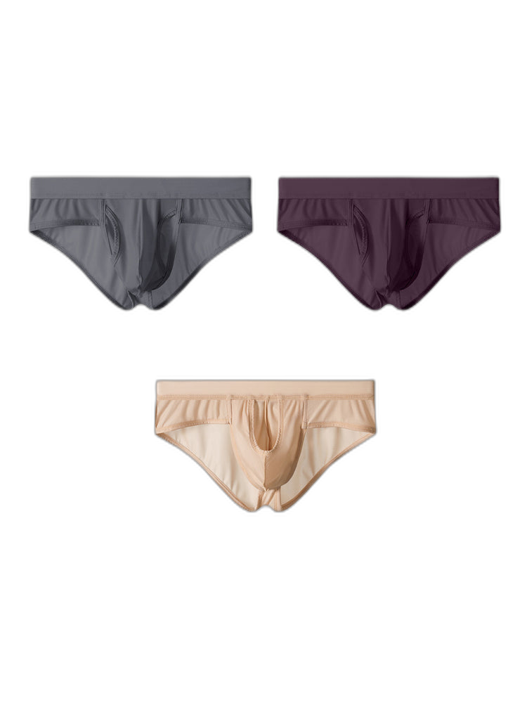 3 Pack Men's Fly Opening Supportive Pouch Stretch Premium Briefs