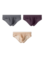 3 Pack Men's Fly Opening Supportive Pouch Stretch Premium Briefs