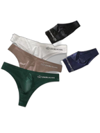 4-pack Men's Sexy Solid Color Letter Seamless Thong