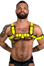 ruff GEAR Bold Leather Bulldog Harness Neon Yellow