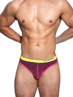 3 Pack Men's Low-Waist Sexy Big Mesh Breathable Transparent Sports Briefs