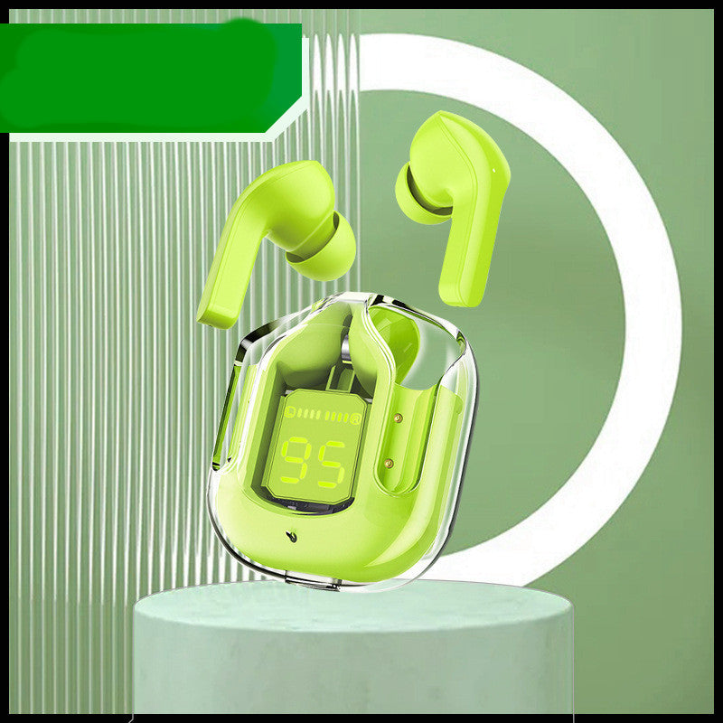 Premium Mini Transparent Wireless Earbuds - Bluetooth 5.3 ENC Noise Cancelling Headphones with Digital Display