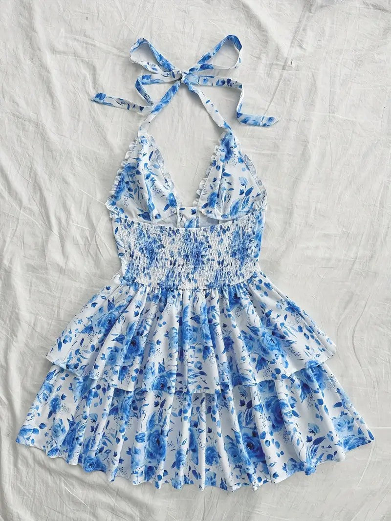 New SpringSummer European And American-style Camisole Top And Audrey Hepburn-inspired Designer Floral Dress