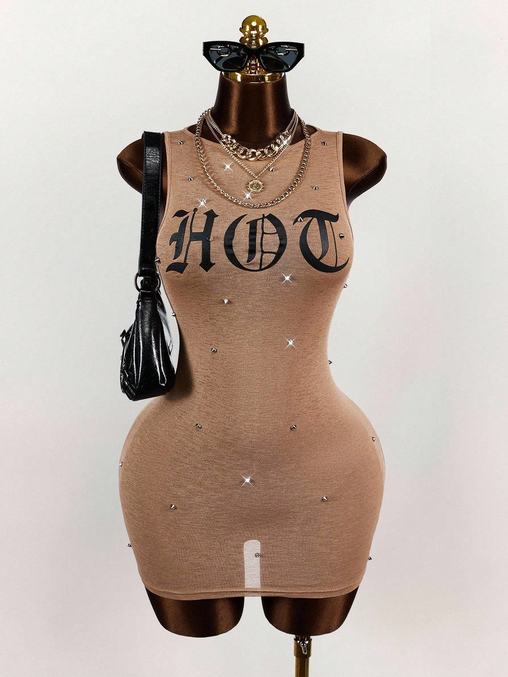 Women's Printed Sleeveless Sexy Waist-Cinching Sheath Dress
