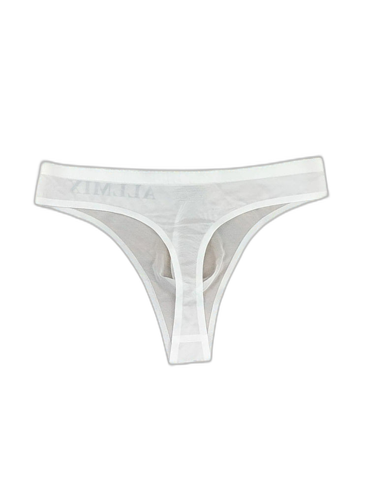 4-pack Men's Sexy Solid Color Letter Seamless Thong
