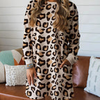 Women's Leopard-Print Casual Loose Crew-Neck Dress