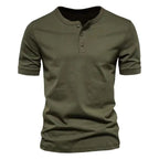 Mens Casual Crew-Neck Short-Sleeve Solid-Color T-Shirt