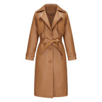 Women's Long, Loose-fit Classic Trench Coat With A Lapel And Belt