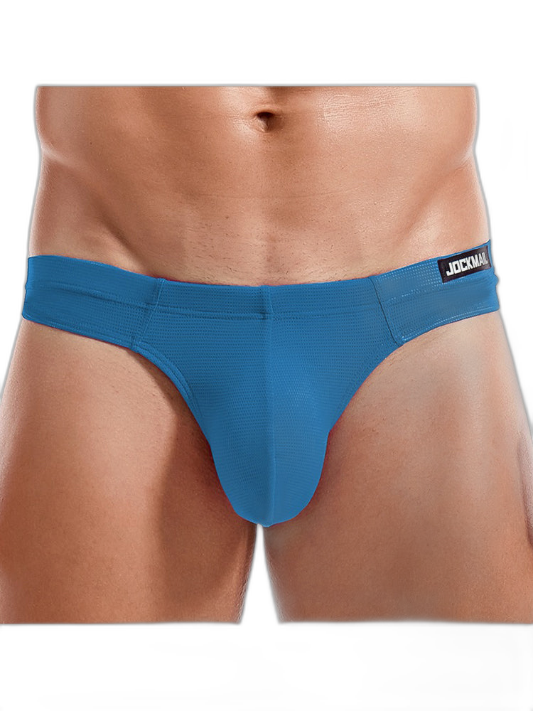 Men's Simple Breathable Mesh Pouch Thong & Strings