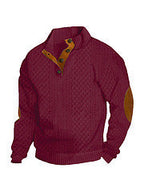 Stand Collar Long Sleeve Jacquard Knitted Pullover Sweater